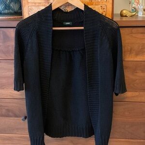 J. Crew Women's Black Knit Open-Front Cardigan